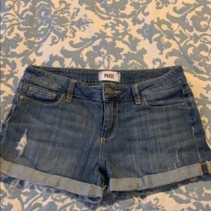 Paige Denim Size 27 Distressed Denim Shorts